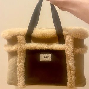 UGG Suede Leather Shearling Sherpa Sheepskin Tote